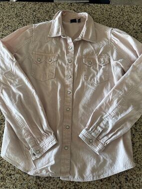 Cruel Denim light pink  Sna Button-Front Western Shirt size large